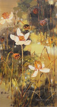 lotus 3 modern flowers Oil Paintings